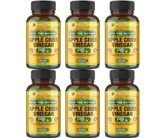 (6 Bottles - 90ct Capsules) Certified Organic Apple Cider Vinegar PRO Complex Capsules