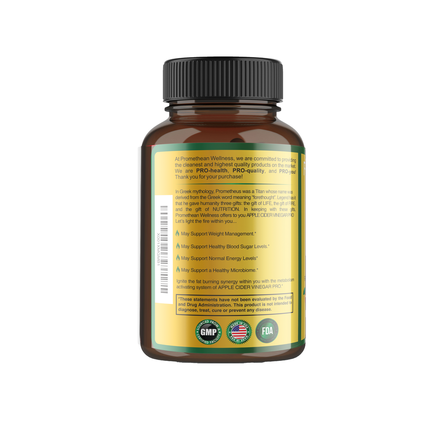 (3 Bottles - 90ct Capsules) Certified Organic Apple Cider Vinegar PRO Complex