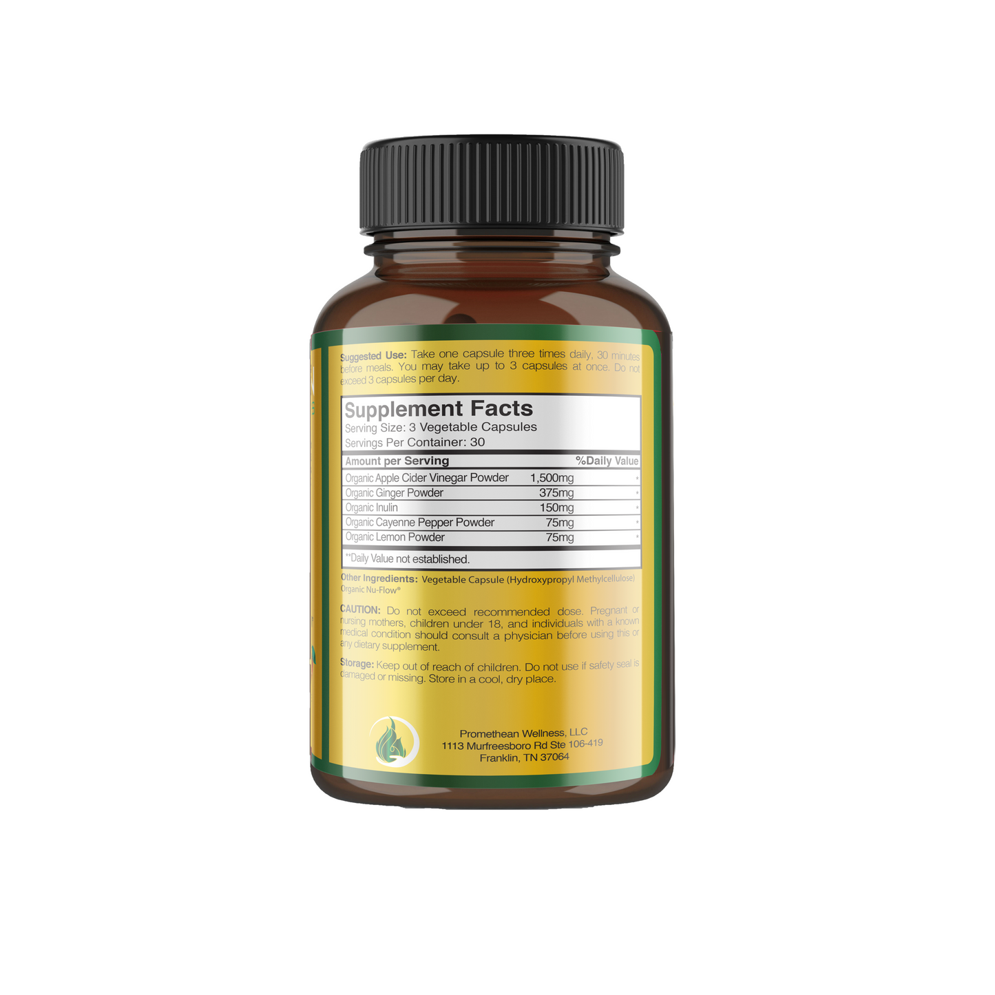 (6 Bottles - 90ct Capsules) Certified Organic Apple Cider Vinegar PRO Complex Capsules