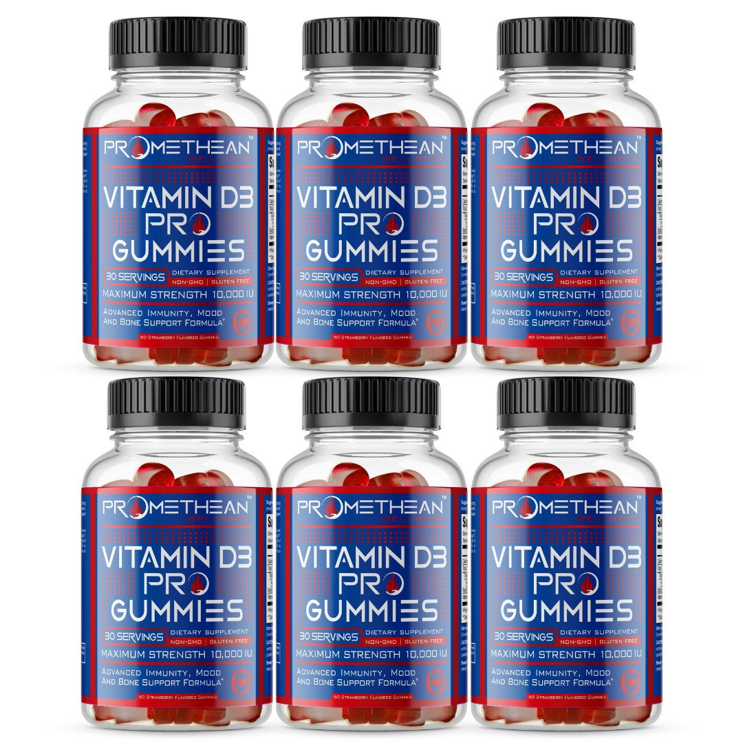 (6 Bottles 60ct Gummies) Vitamin D3 Pro Gummies Maximum Strength