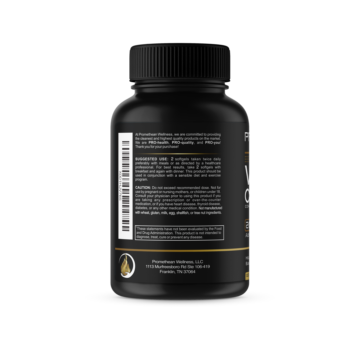(3 Bottles - 120ct Softgels) Vegan CLA PRO 2000mg Conjugated Linoleic Acid